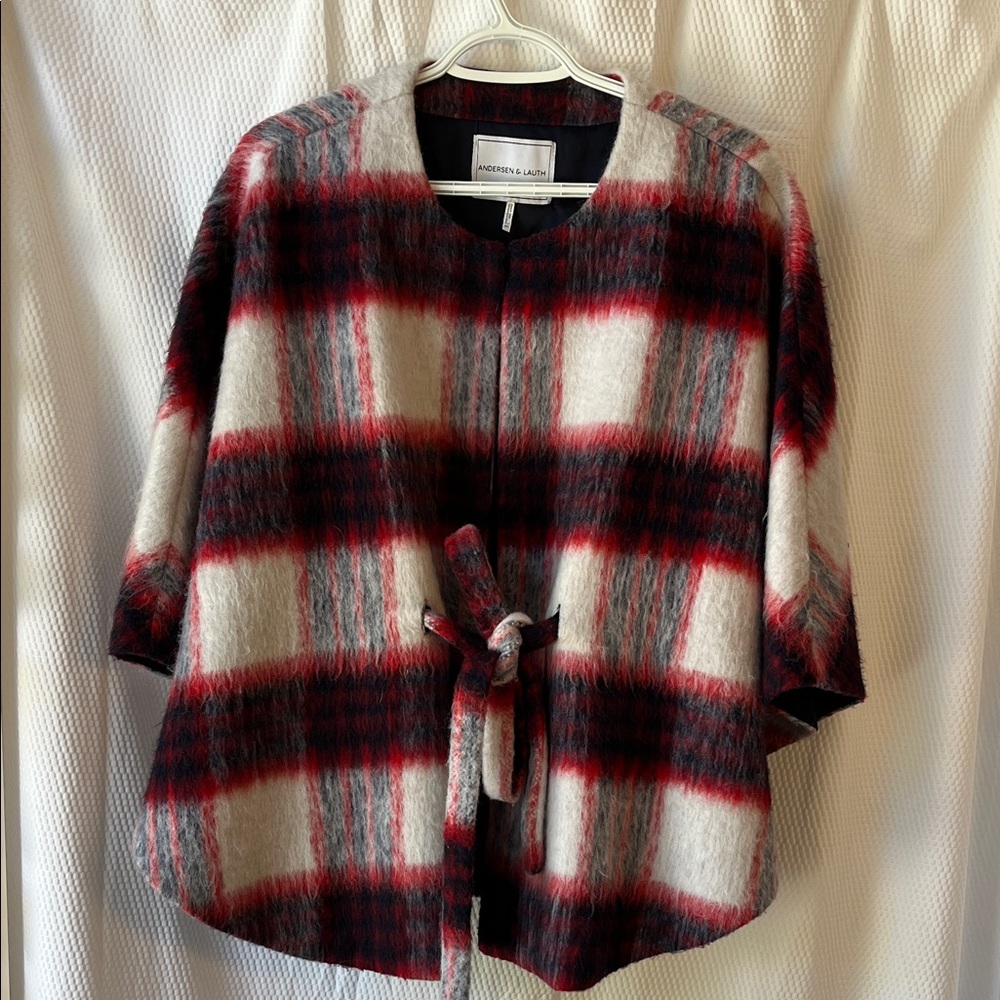 Anthropologie Plaid Tie-Front Jacket
